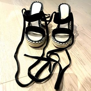Club Monaco Strappy 5 inch Wedge Sandals, size 38